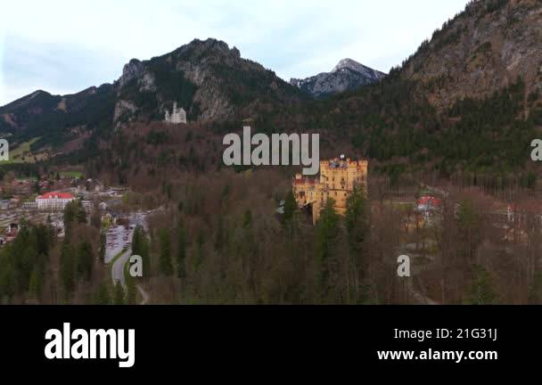 Schloss Hohenschwangau And Neuschwanstein Fussen Germany Together