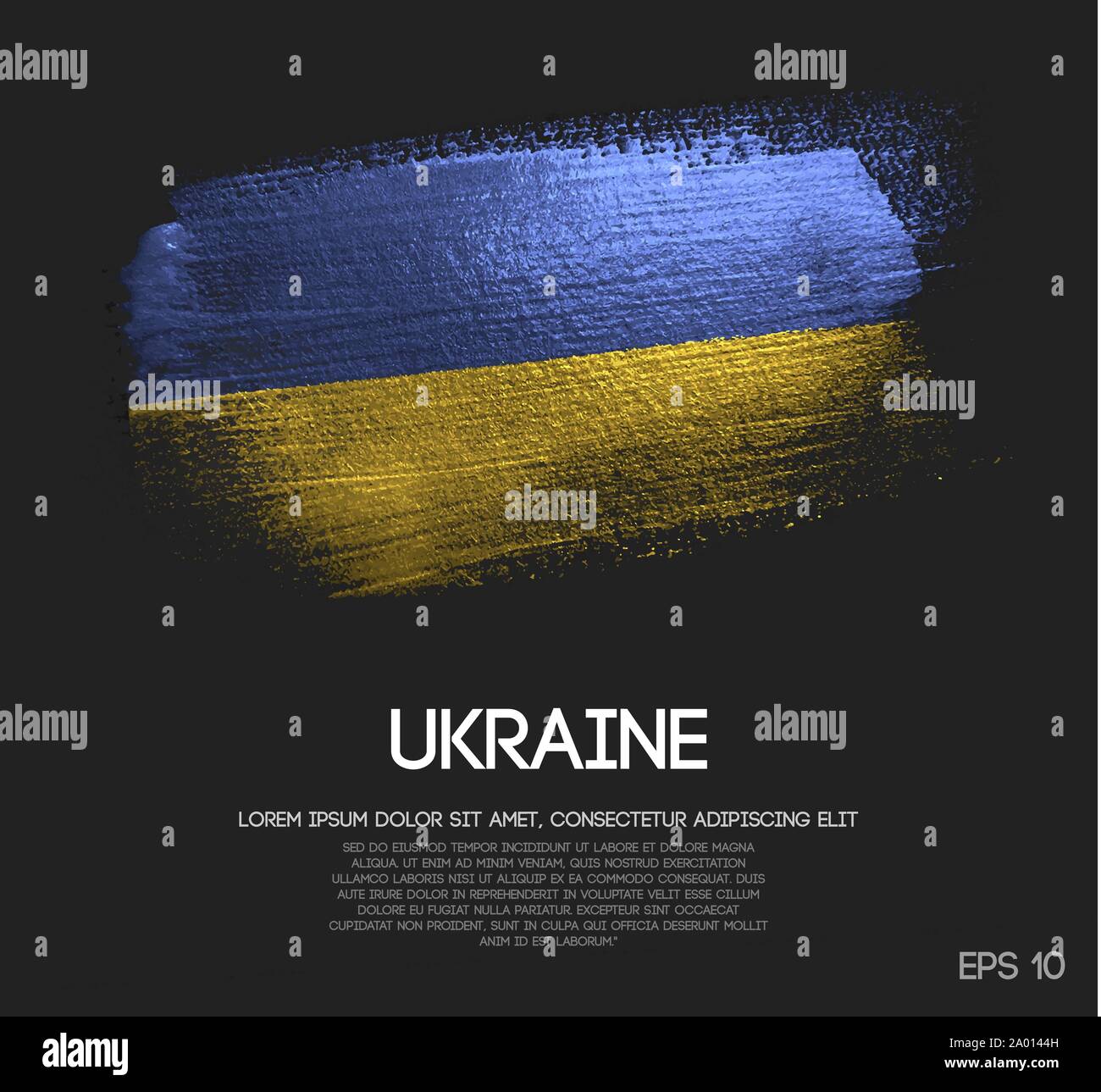 Ukraine Flag Made Of Glitter Sparkle Brush Paint Vector Stock Vector