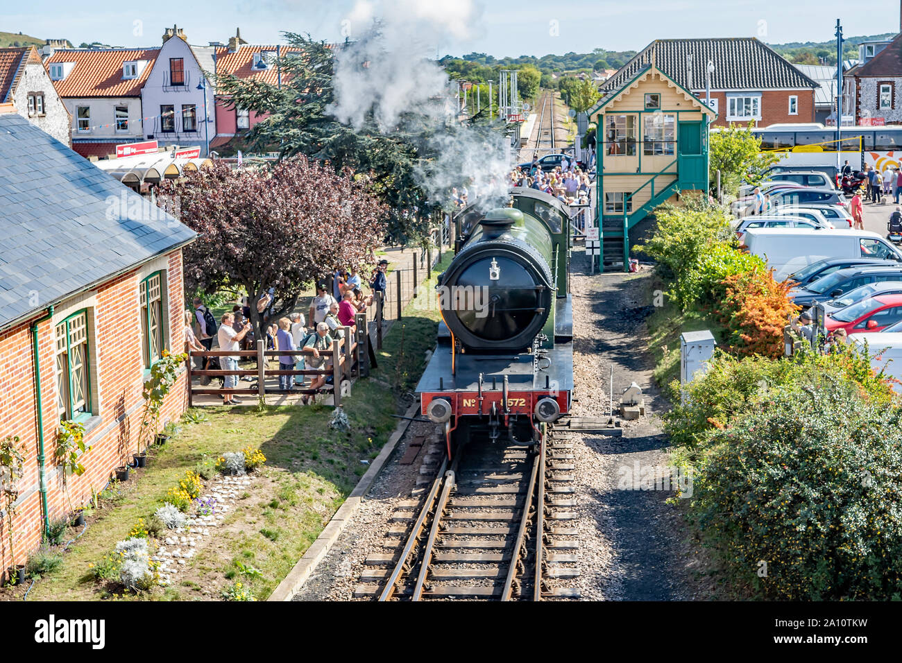 Black Steam Train At Sheringham Railway Station During The Annual