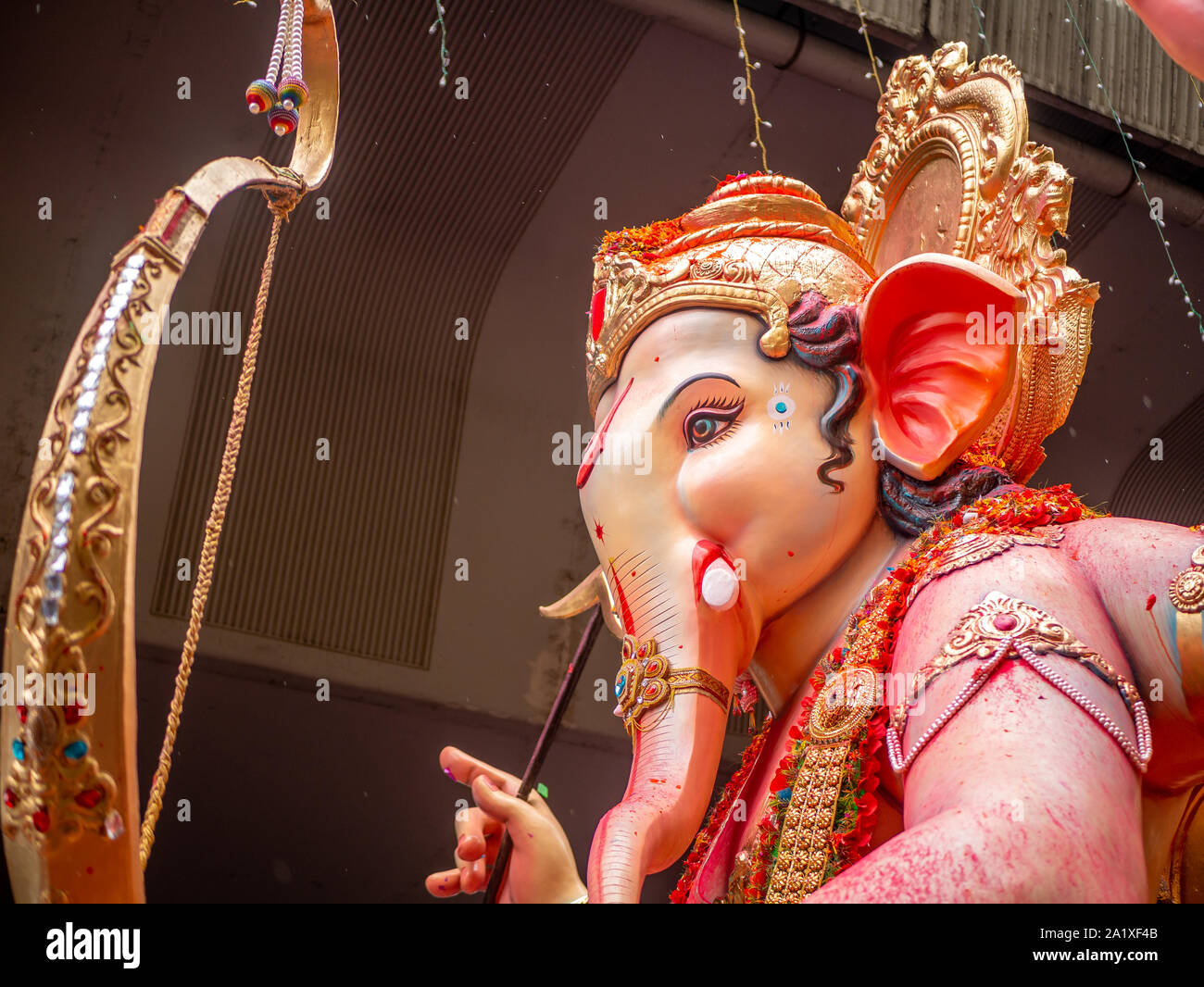 Big Statue Of Lord Ganesha During Ganesh Visarjan Which Marks The End