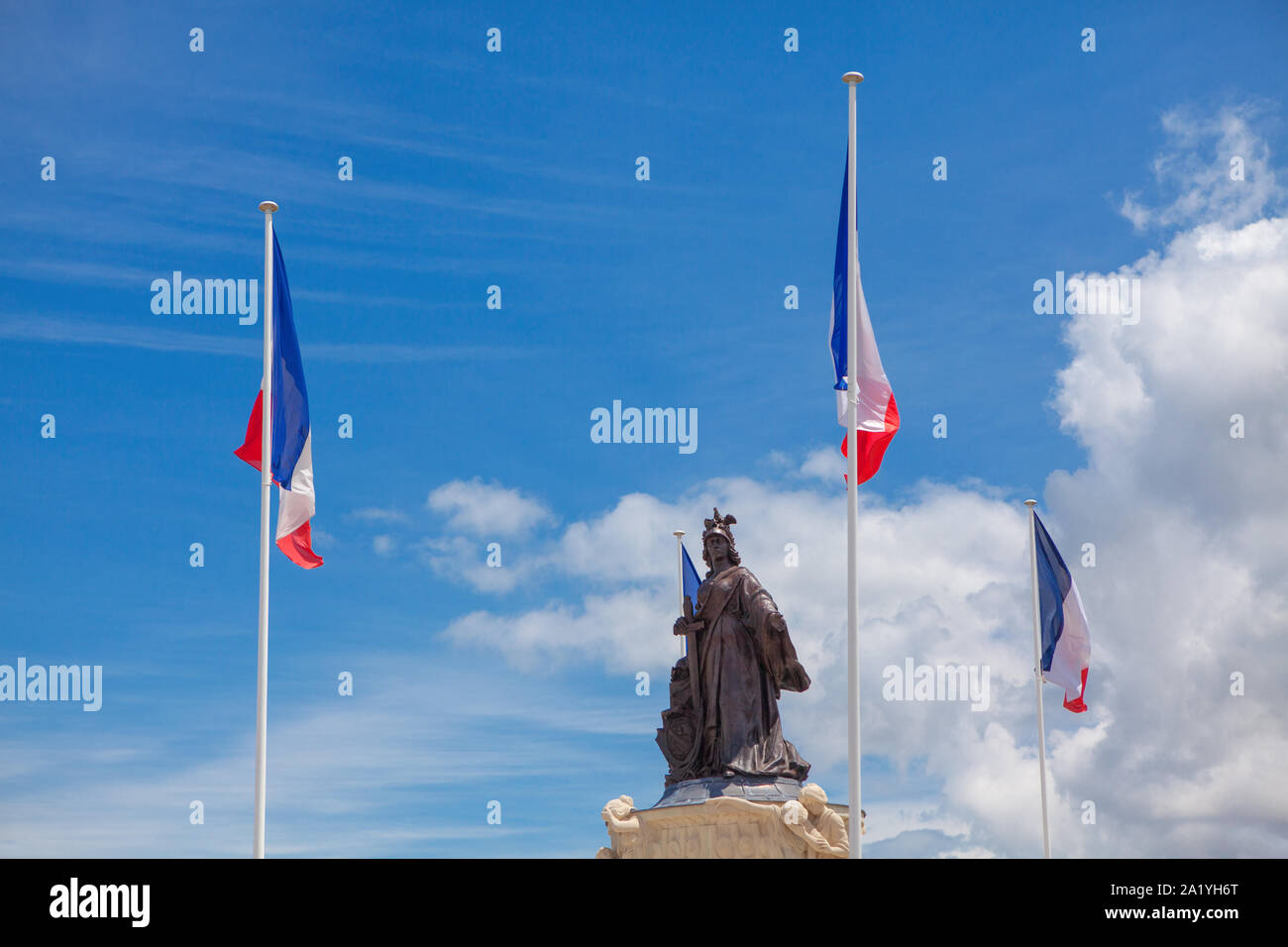 Place De Verdun In Arcachon France French Flags Stock Photo Alamy