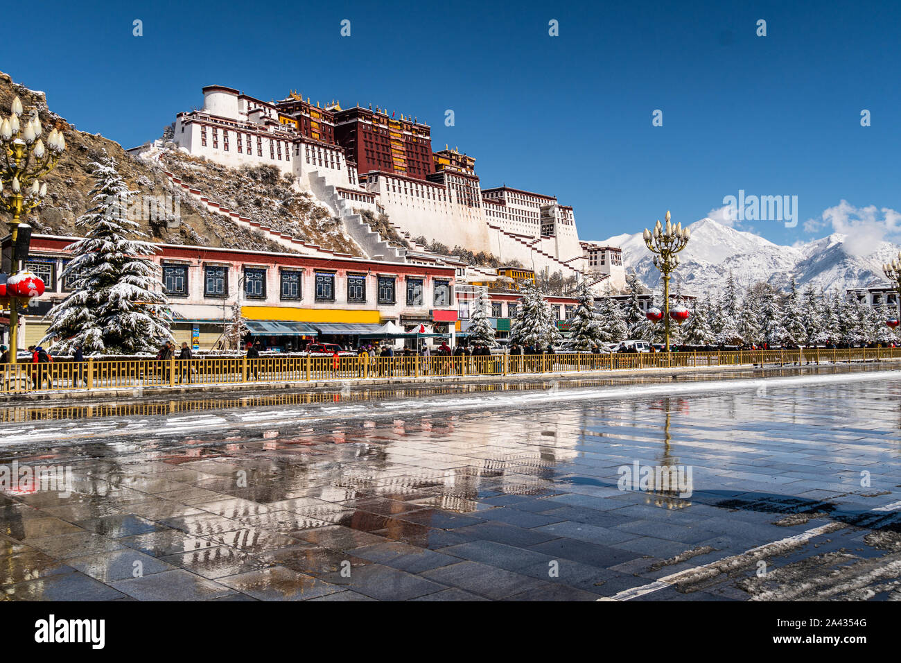 Stunning View Of The Potala Palace In Lhasa In Tibetan Province Of