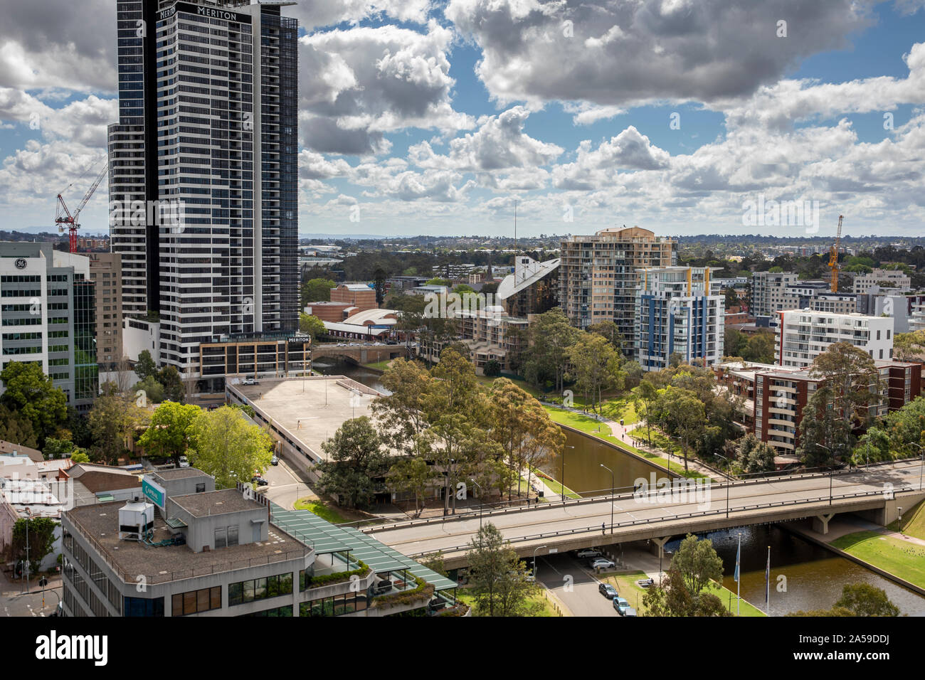 Aerial View Of Parramatta City Centre And Surroundings Suburbs Western