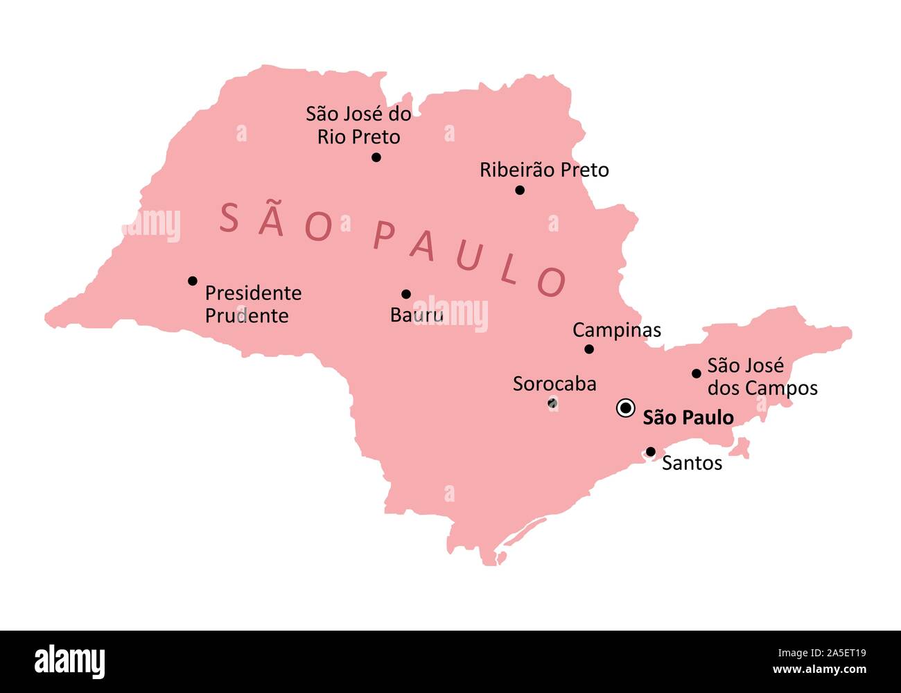 Sao Paulo State Isolated Map Stock Vector Image Art Alamy