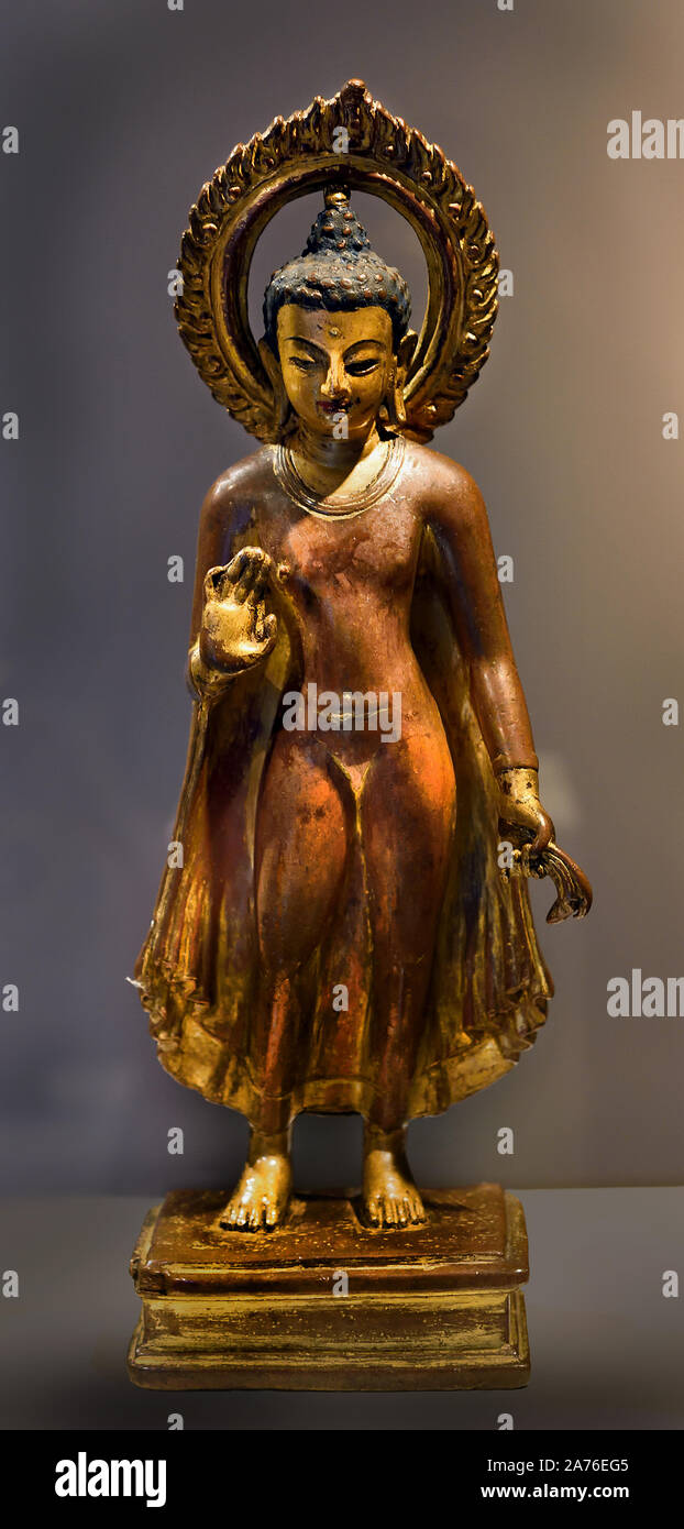 Buddha Shakyamuni Nepal Bronze Th Th Century Hi Res Stock