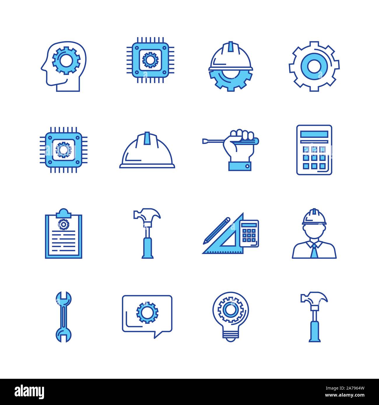 Bundle Of Engineering Set Icons Stock Vector Image Art Alamy