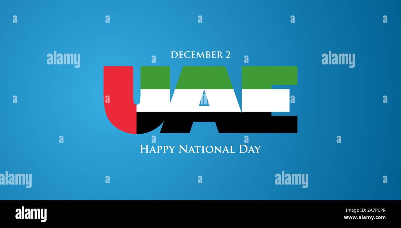 Happy National Day UAE United Arab Emirates National Day Greeting Card