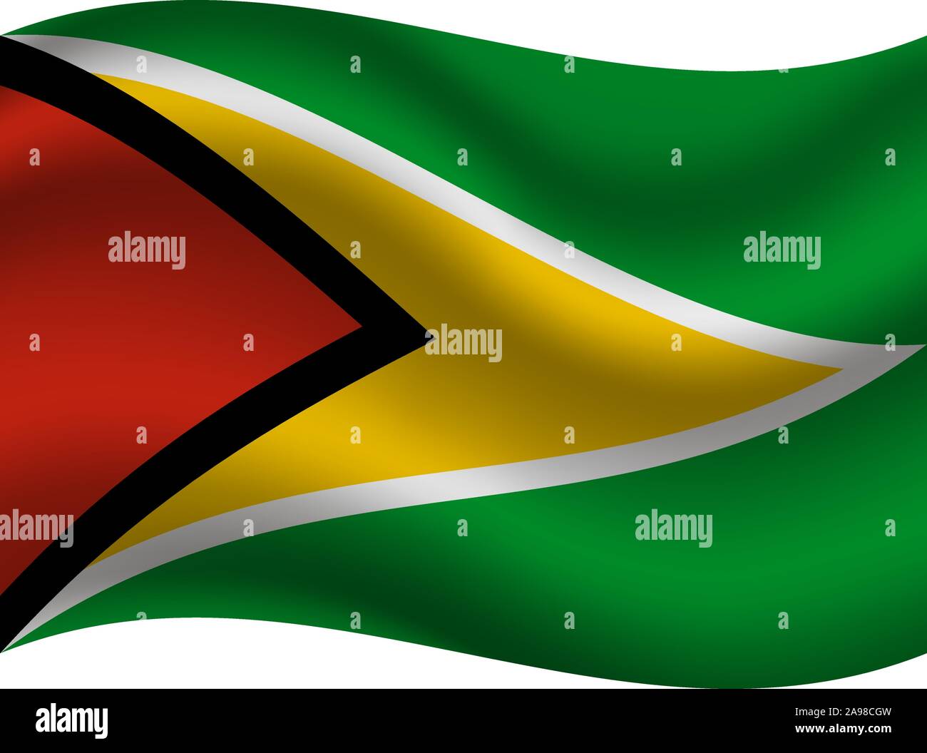 National Flag Of Cooperative Republic Of Guyana Original Colors And