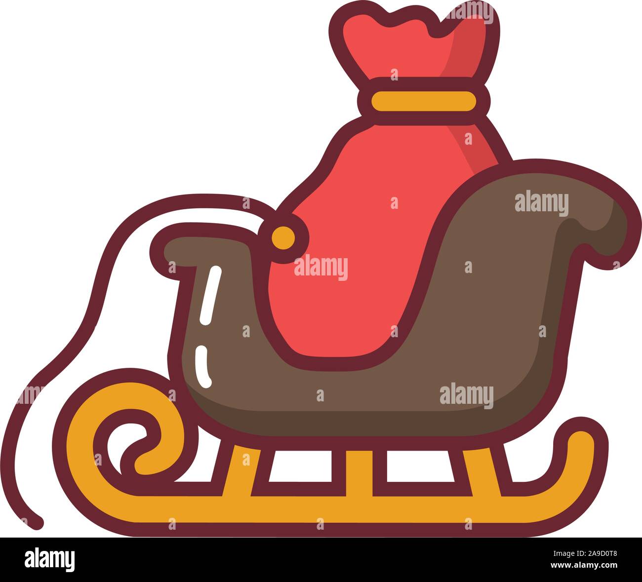 Merry Christmas Santas Sled Vector Design Stock Vector Image Art Alamy