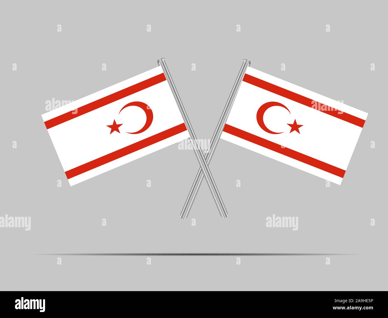 Beautiful National Flag Of Turkish Republic Of Northern Cyprus