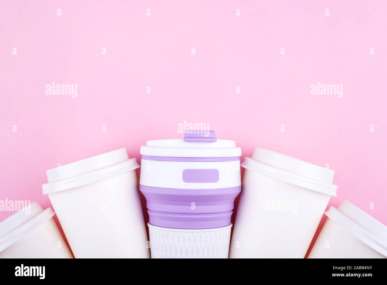 Reusable Coffee Cup Vs Disposable Cups Stock Photo Alamy