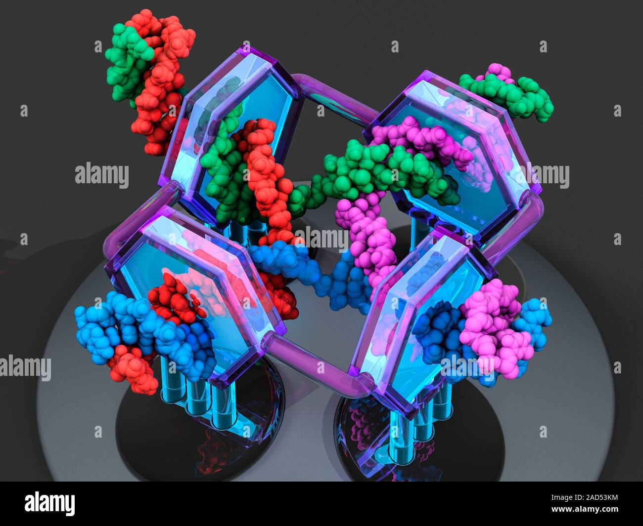 Conceptual Illustration Depicting The Process Of Genetic Engineering By