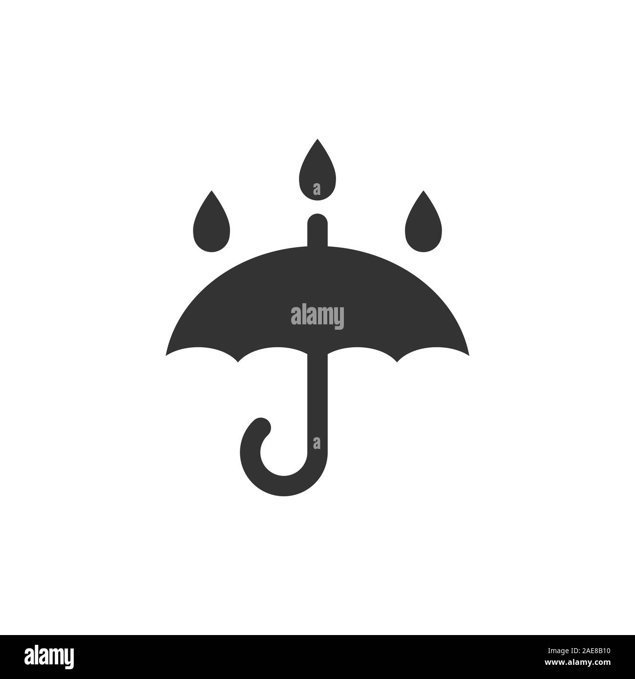 Umbrella Icon In Flat Style Parasol Vector Illustration On White