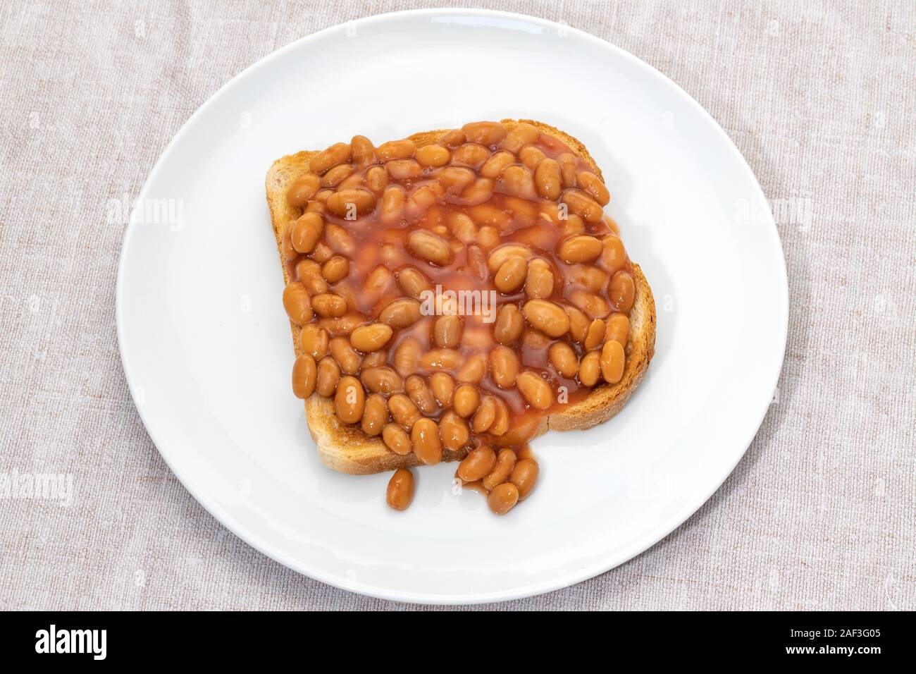 Baked Beans On Toast Stock Photo Alamy