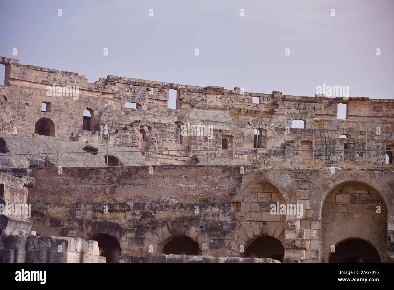 The Ruins Of Ancient Roman Amphitheater In El Jem The Largest