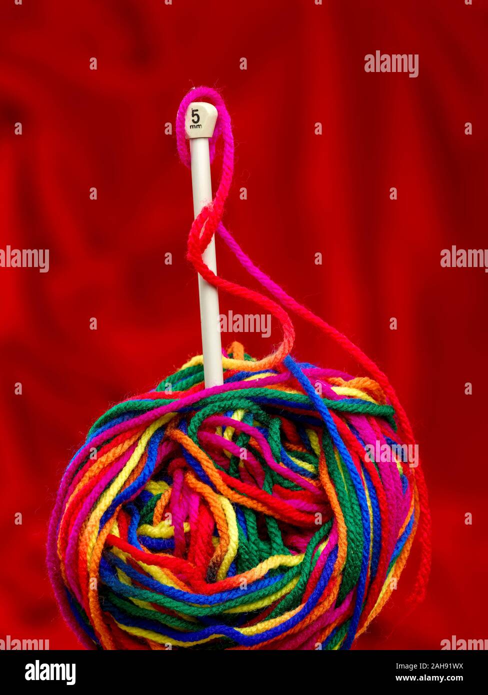 Close Up Abstract Of Colourful Colorful Ball Of Wool Stock Photo Alamy