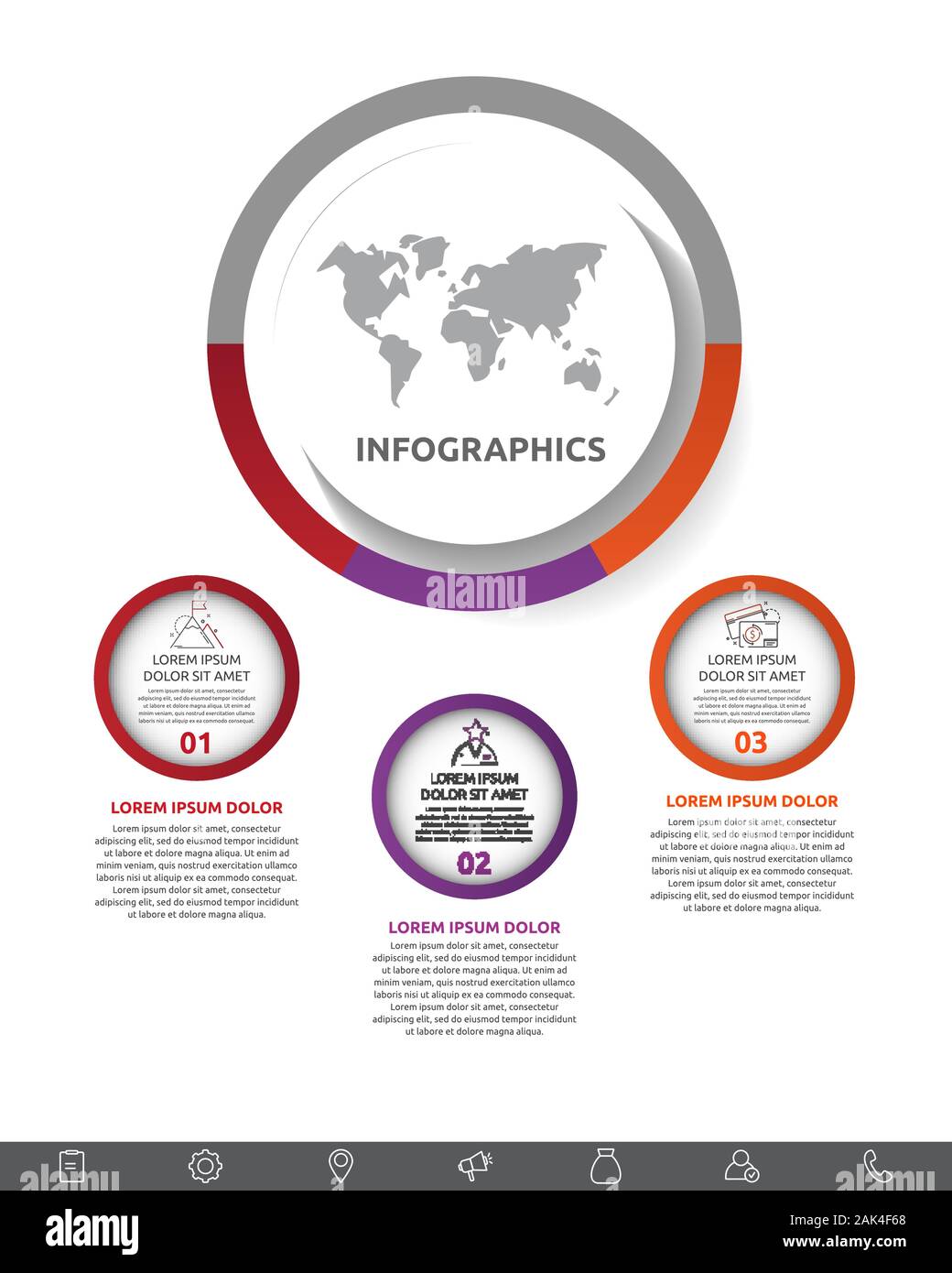 Vector Infographic With Main Circle And Small Circles Circles With