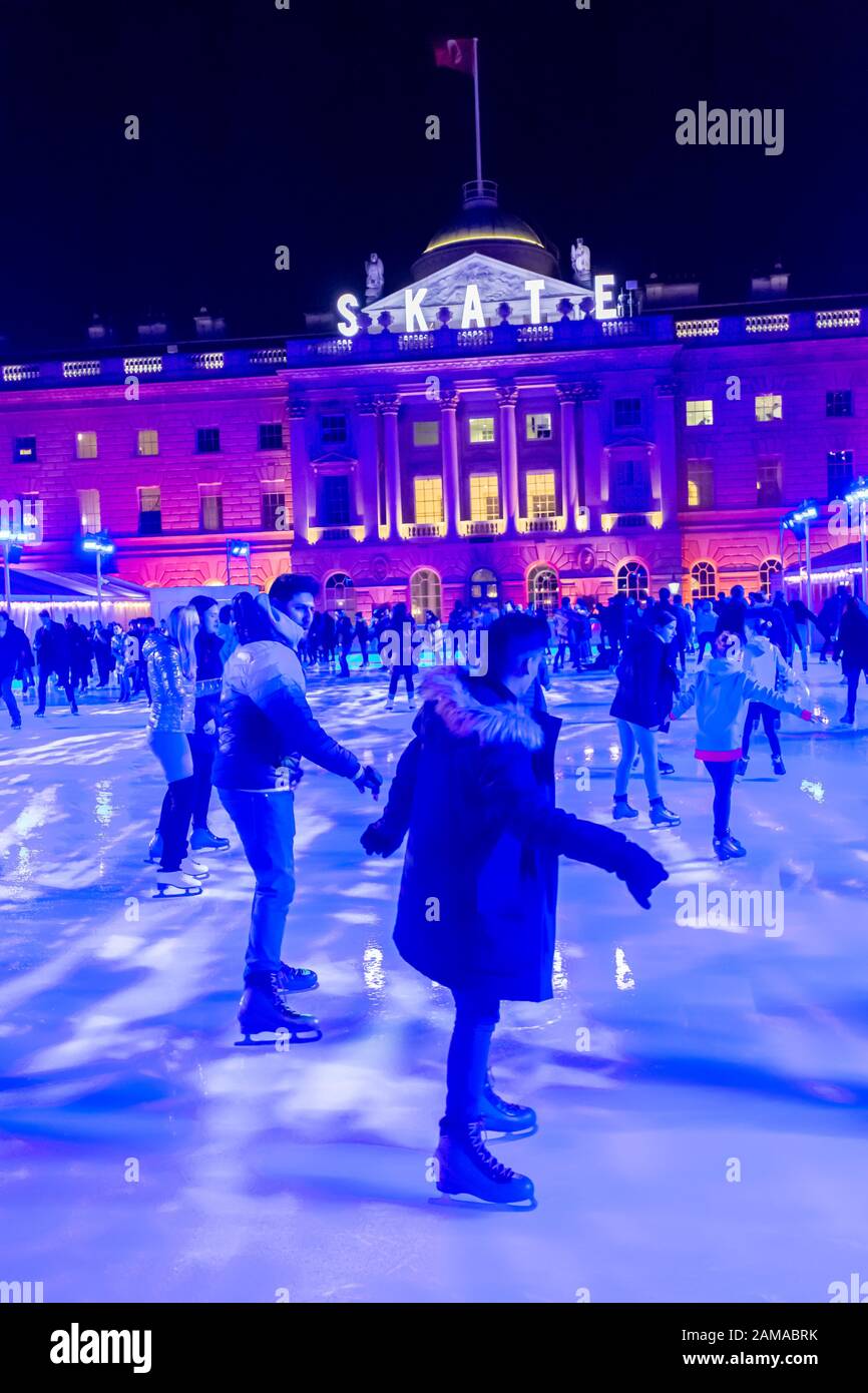 Ice Skating At Somerset House London Stock Photo Alamy