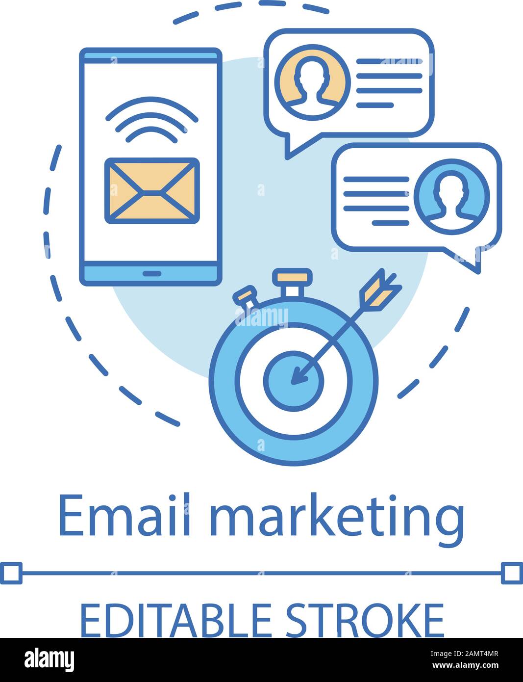 Email Marketing Concept Icon Digital Marketing Tactic Idea Thin Line