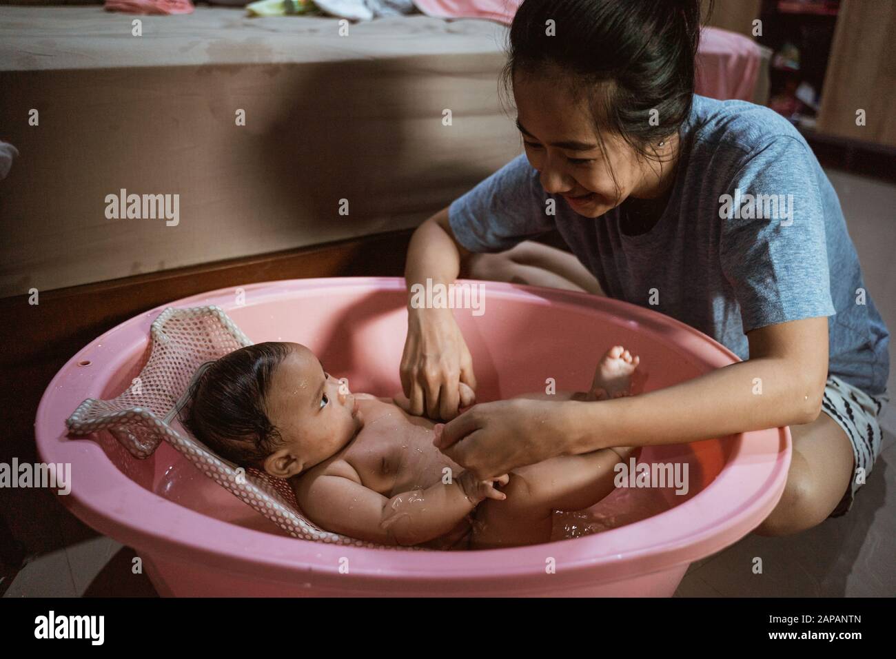 Asian mom bath