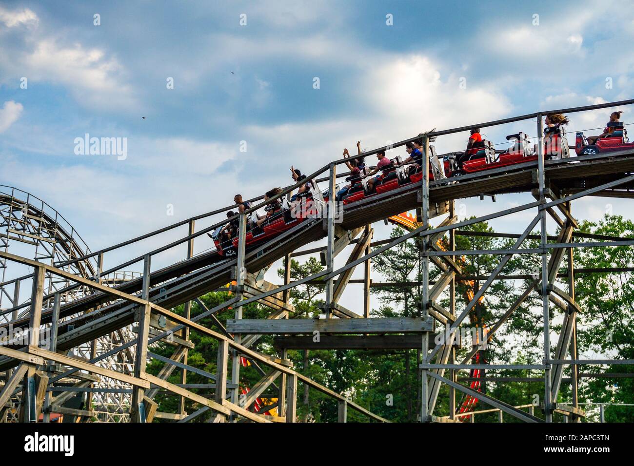 The Famous Wooden Roller Coaster The El Toro At Six Flags Great