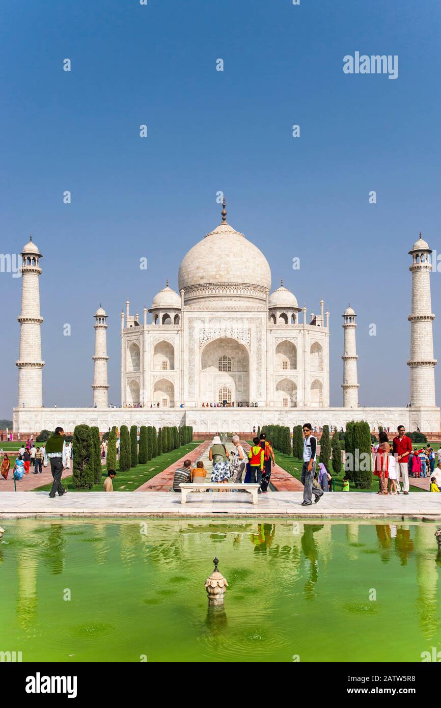 Taj Mahal White Marble Mausoleum Built By Shah Jahan Indian Mughal