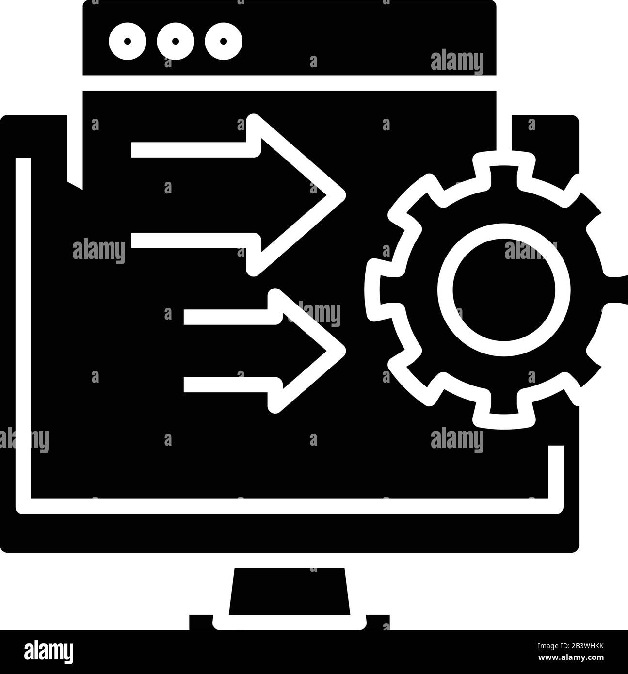 Settings Screen Black Icon Concept Illustration Vector Flat Symbol