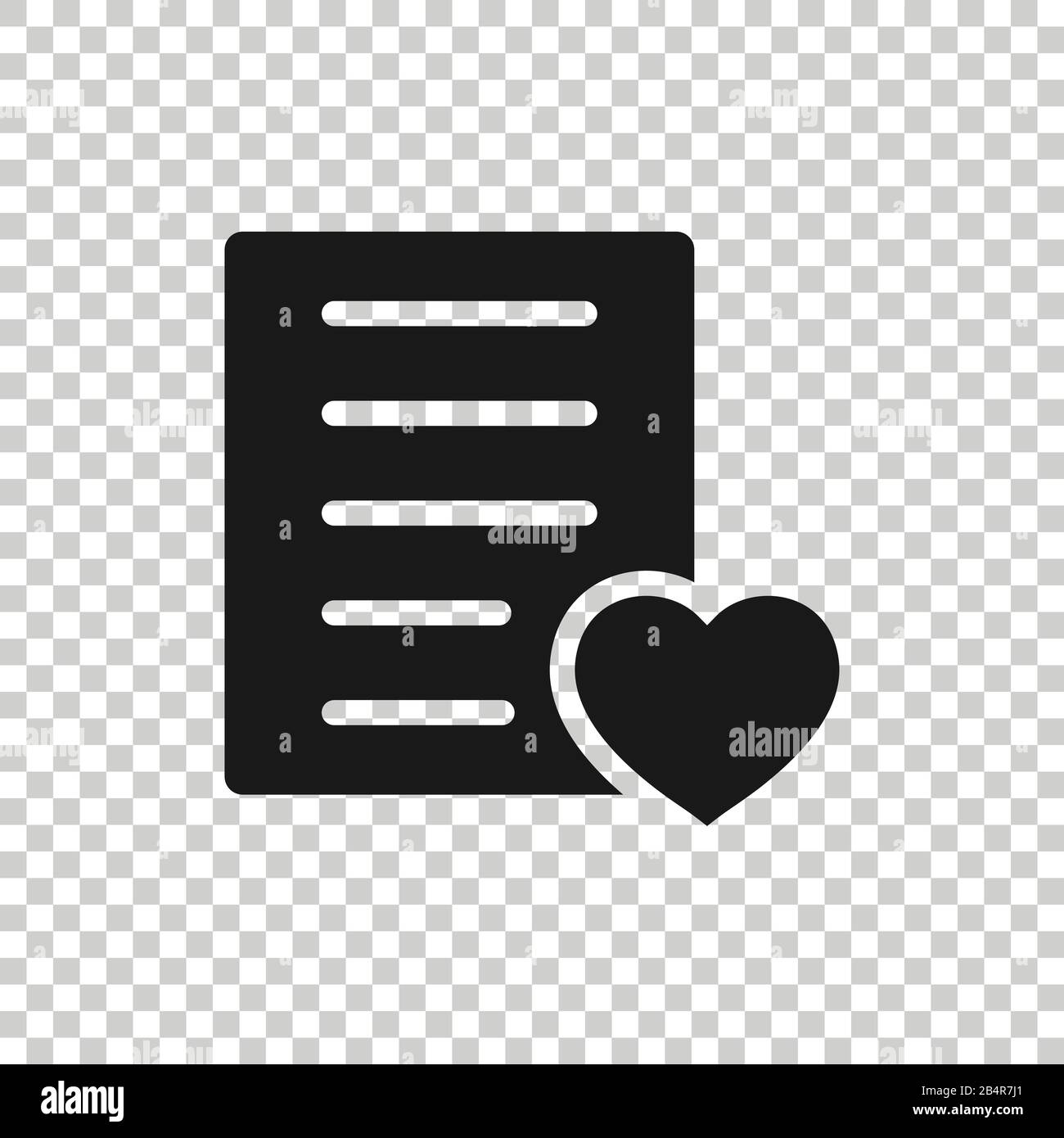 Wishlist Icon In Flat Style Like Document Vector Illustration On White