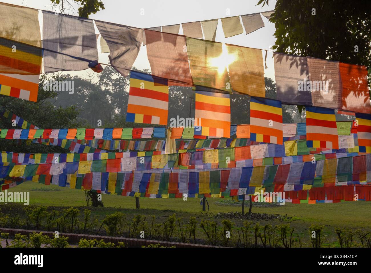 Prayer Flags At Maya Devi Temple Birth Place Of Buddha In Lumbini On