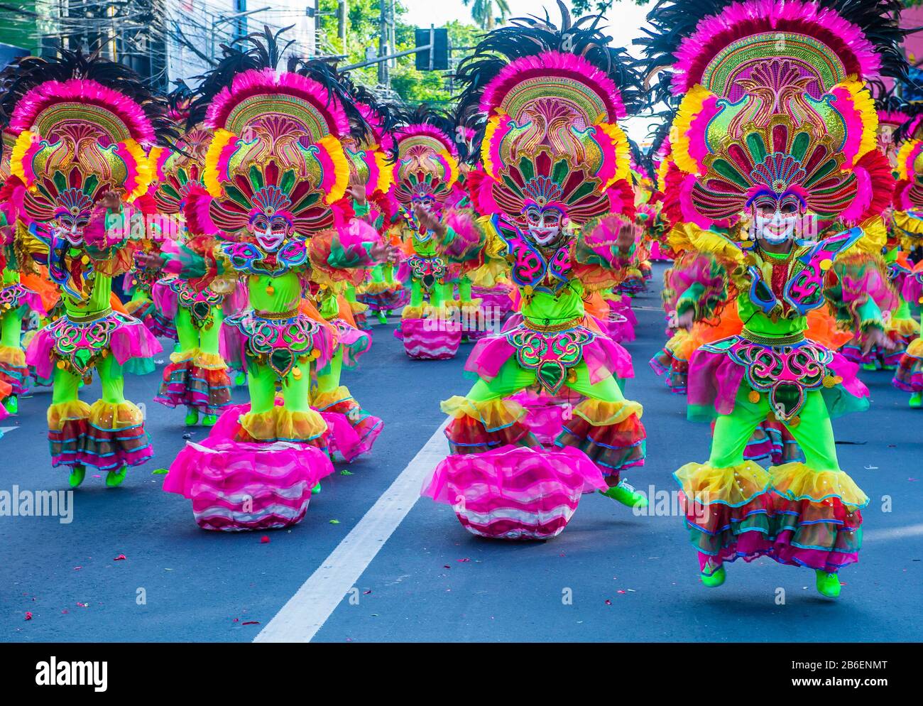 Participants In The Masskara Festival In Bacolod Philippines Stock