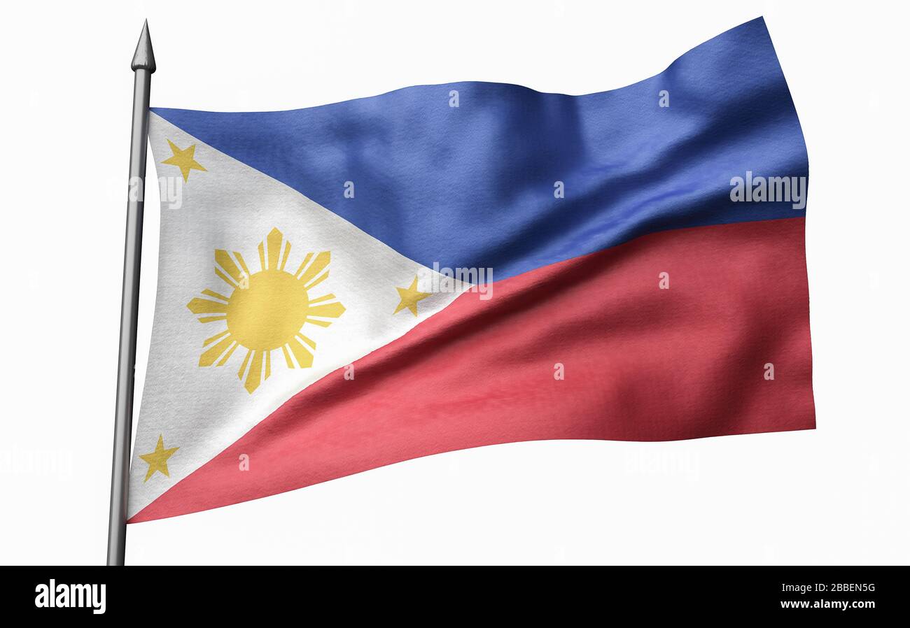 D Render Of Flagpole With Philippines Flag Stock Photo Alamy