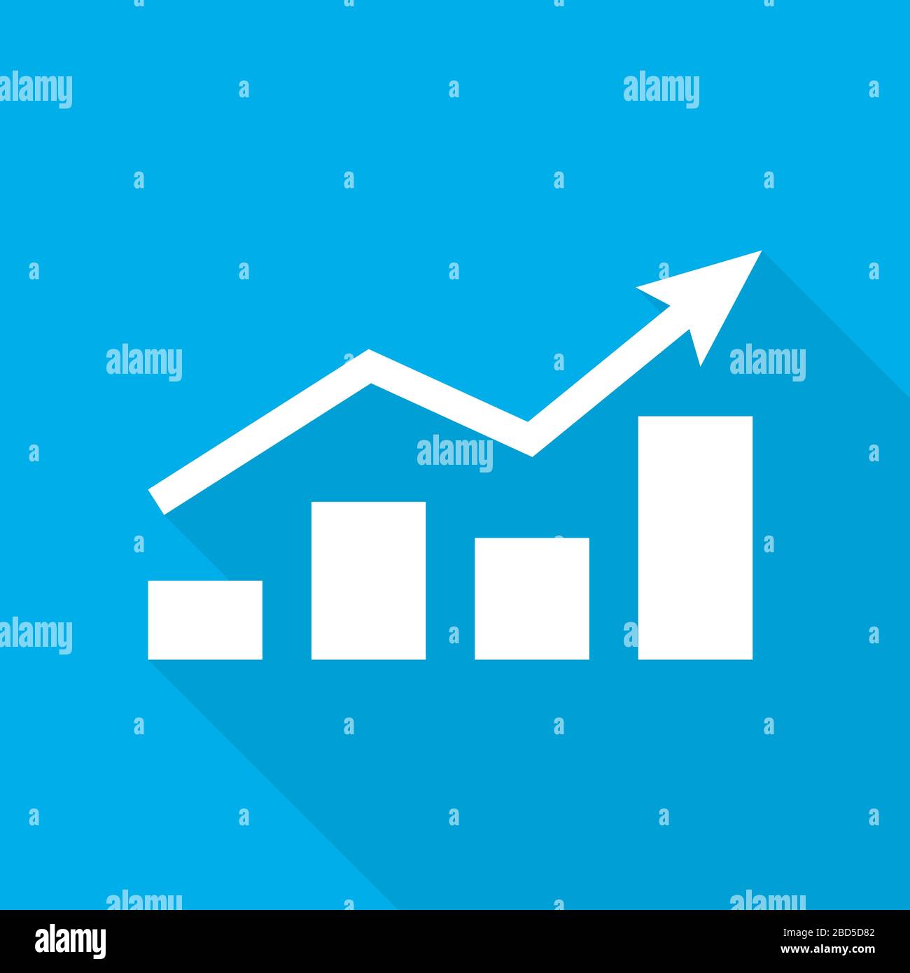 Growing Bar Graph Icon With Rising Arrow Financial Forecast Graph