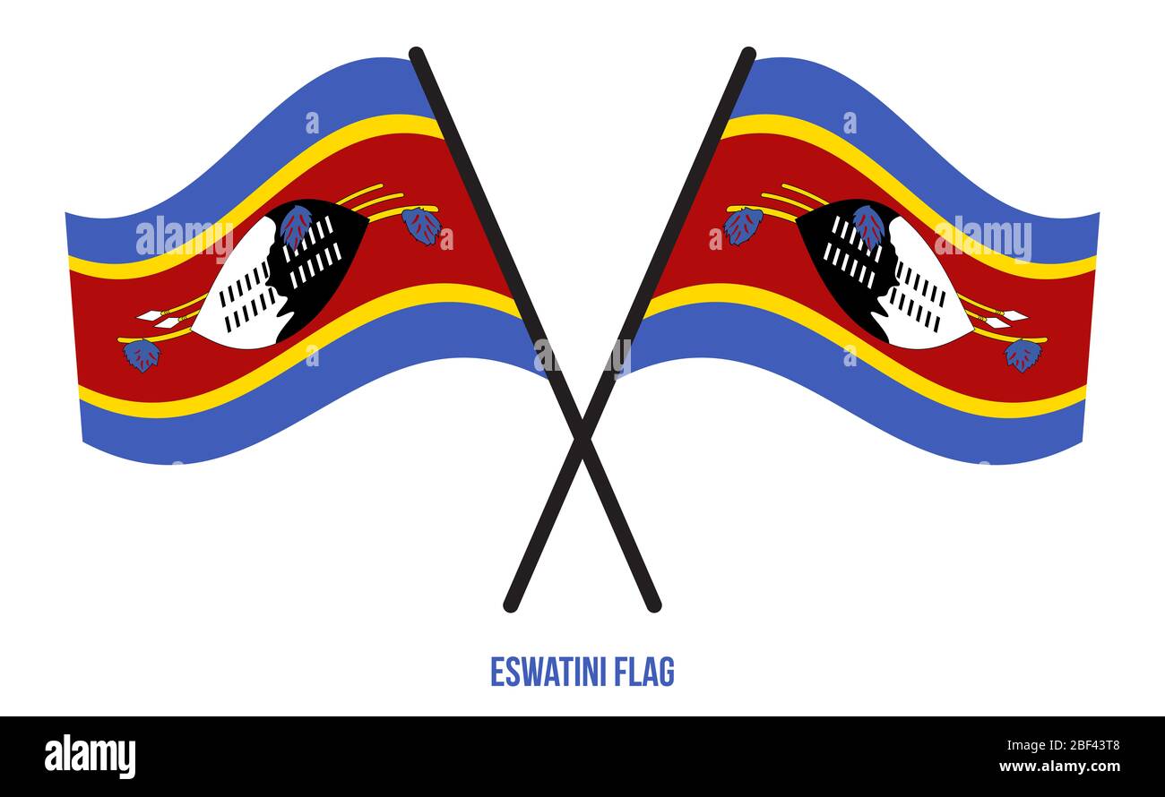 Eswatini Flag Waving Vector Illustration On White Background Eswatini