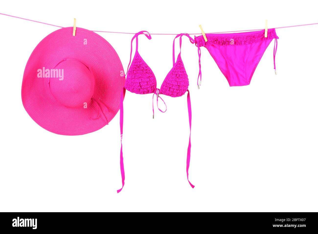 Bikini Hanging On Clothesline High Resolution Stock Photography And