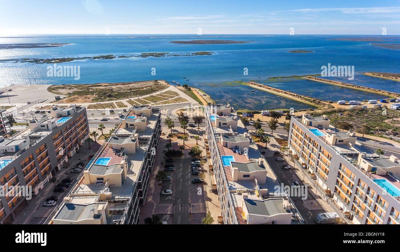 Aerial View Of Olhao Algarve Portugal Ria Formosa Stock Photo Alamy