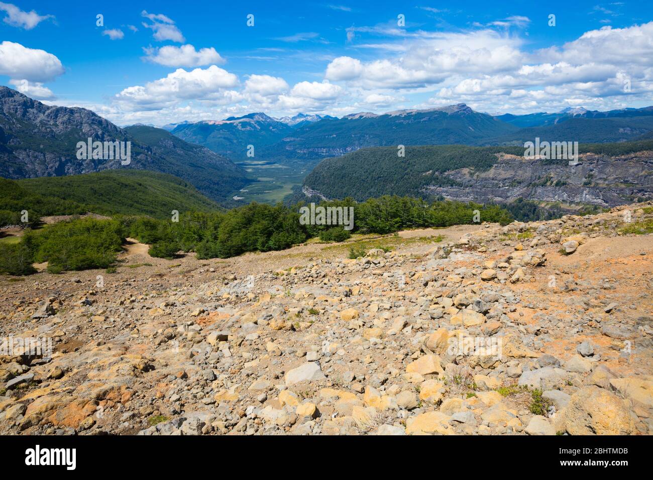 View Of Slopes And Top Of Mountain Tronador And Glaciers Of Alerce And