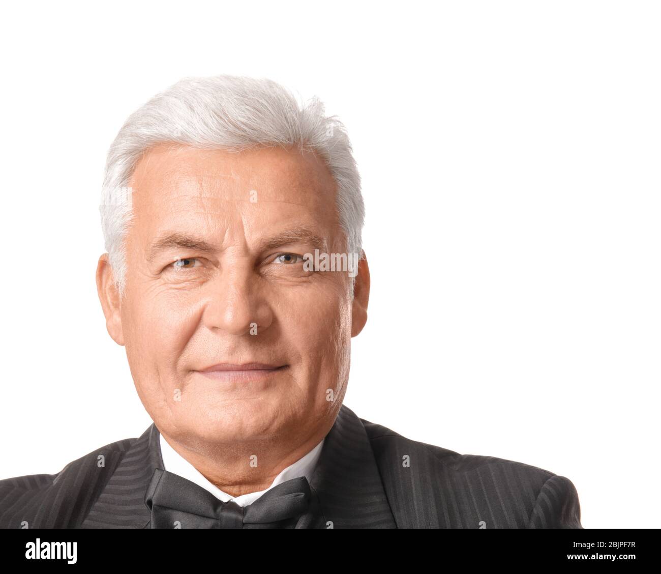 Handsome Mature Man In Suit Isolated On White Stock Photo Alamy