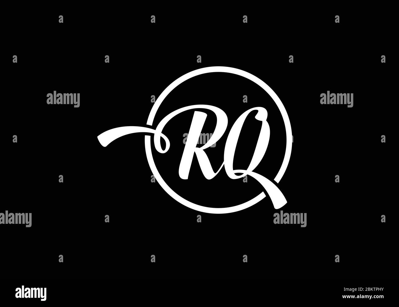 Initial Monogram Letter R Q Logo Design Vector Template Graphic