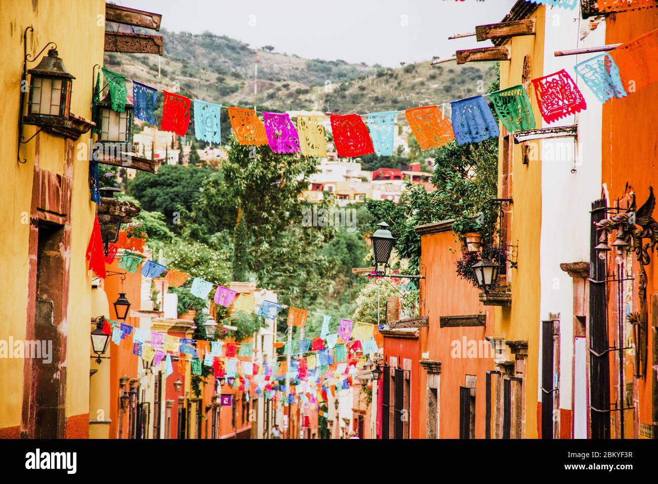 Traditional Mexican Paper For Decoration In Streets In Mexico Stock