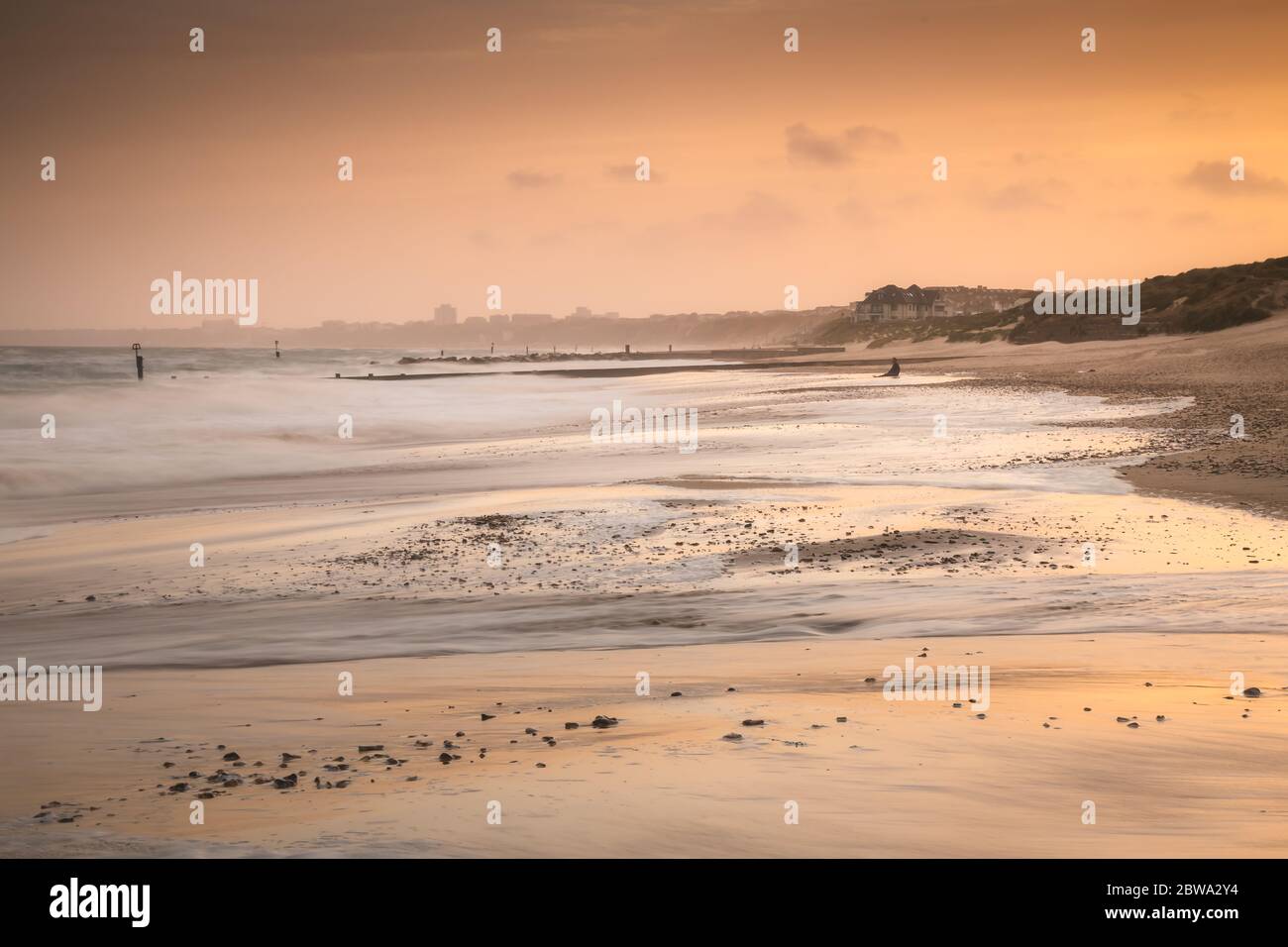 Southbourne Beach Sunset Stock Photo Alamy