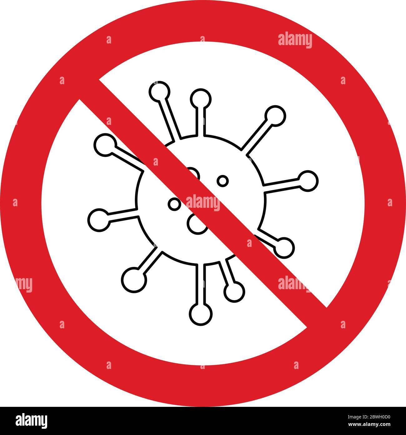 No Germ Icon Prohibited Sign No Viruses Icon No Bacteria Sign