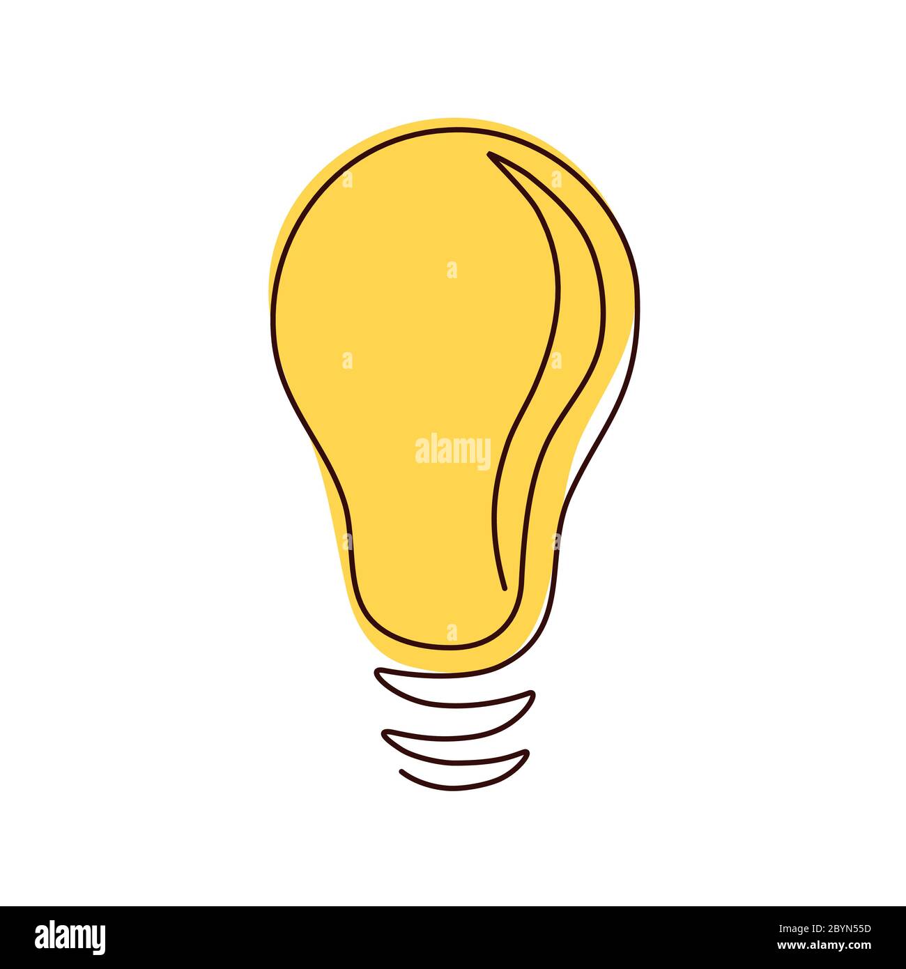 Light Bulb Continuous Line Vector Illustration With Editable Stroke