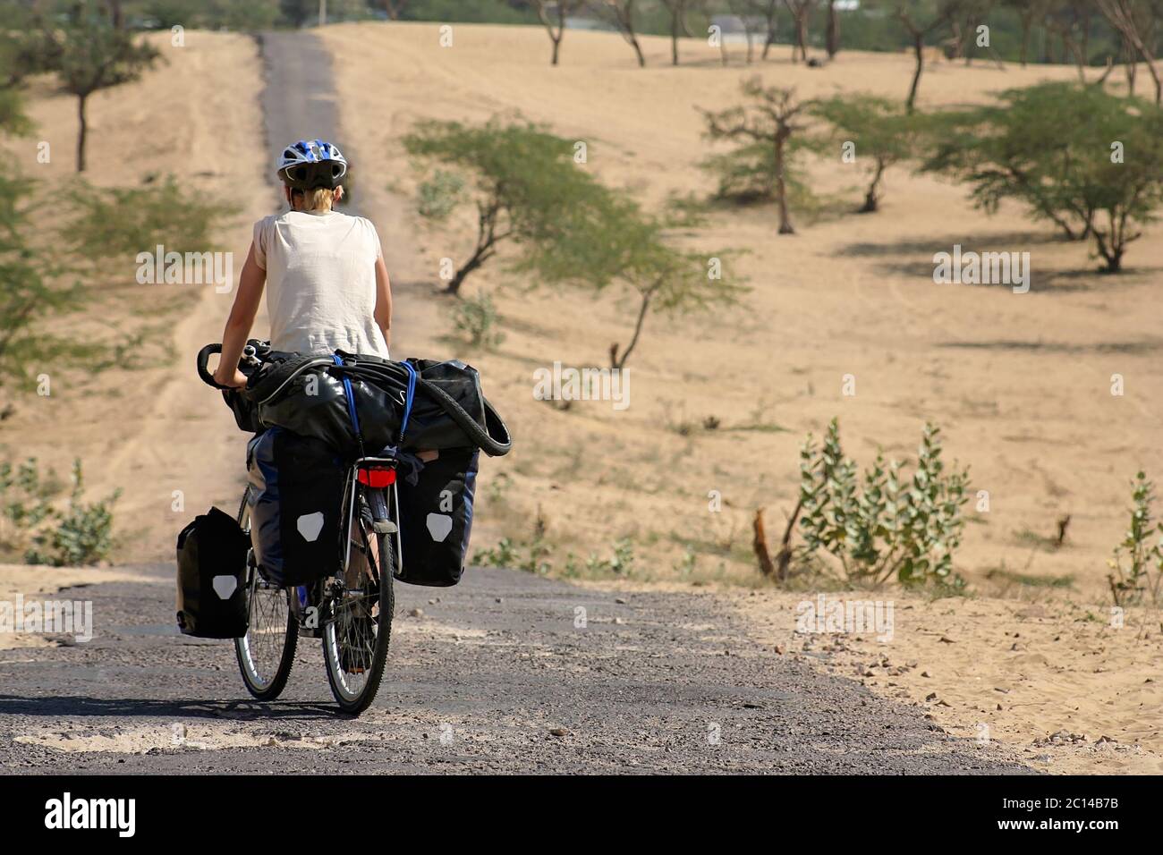 Cycle Touring In India Stock Photo Alamy