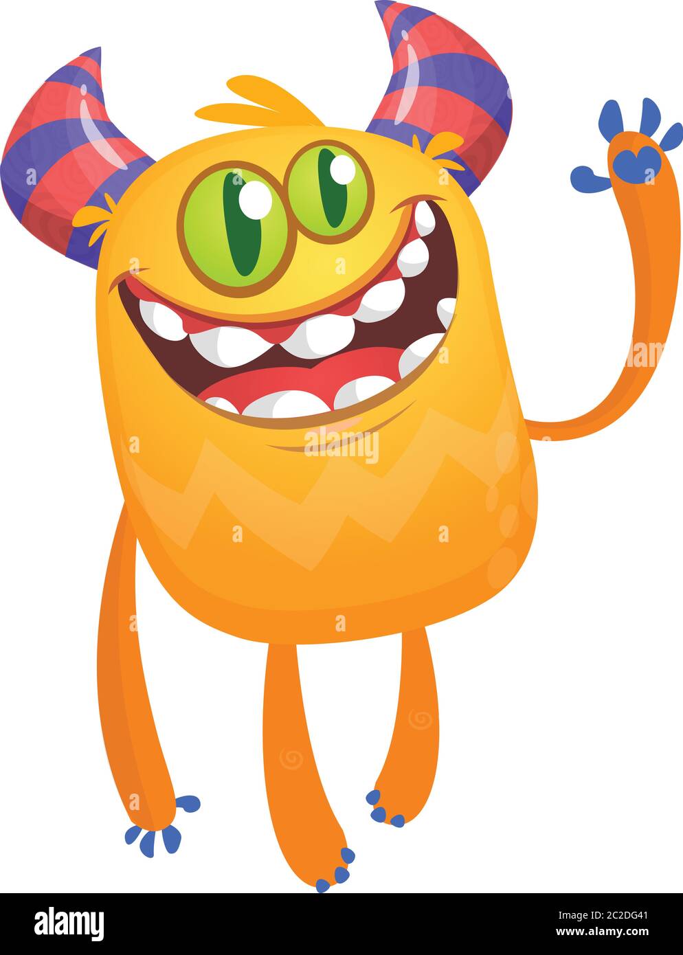 Happy Cartoon Monster Vector Character Stock Vector Image Art Alamy