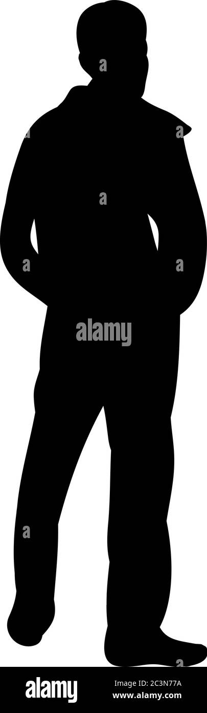 Isolated Silhouette Man Standing Stock Vector Image Art Alamy