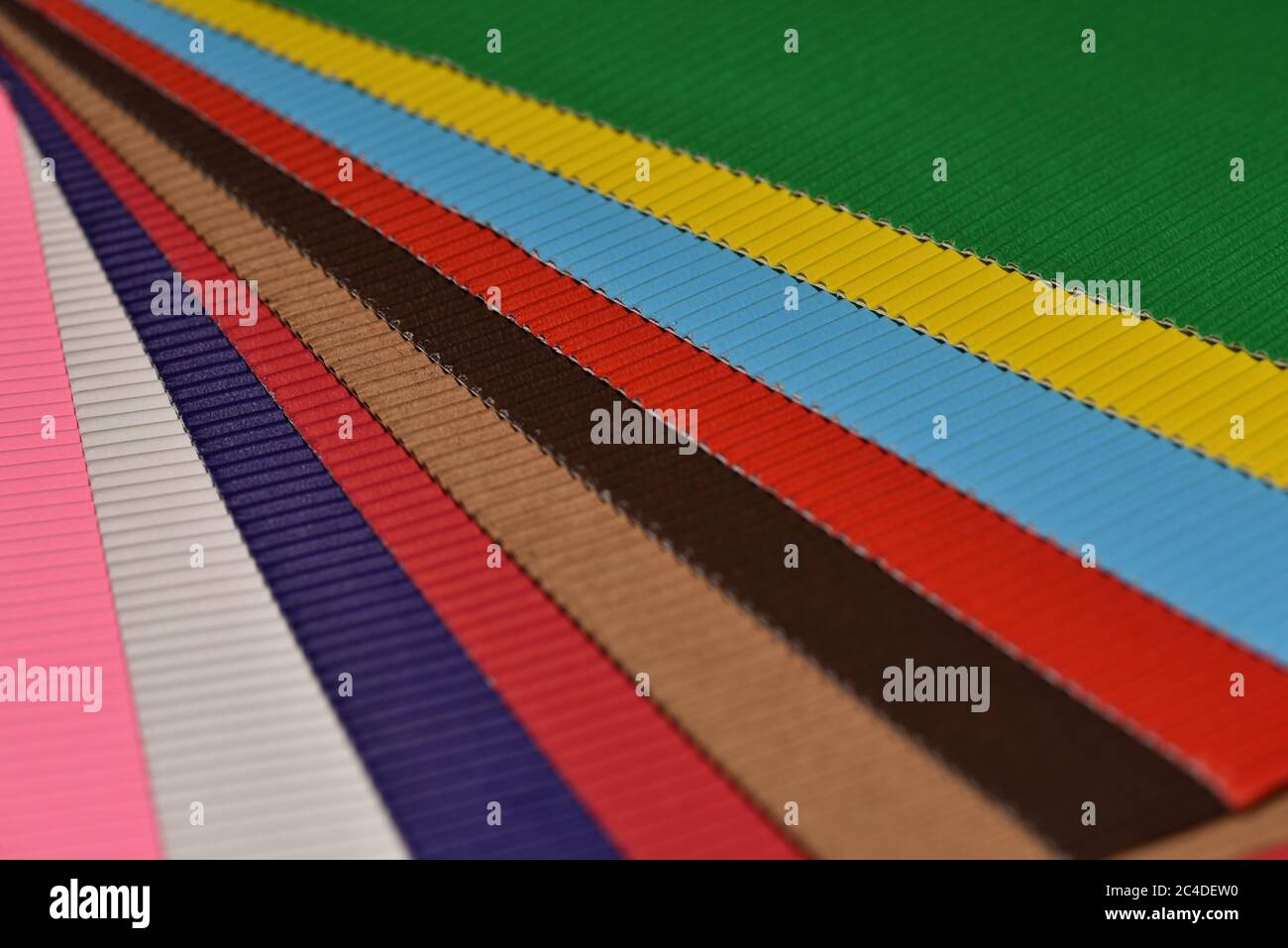 Sheets Of Colorful Corrugated Cardboard Stock Photo Alamy