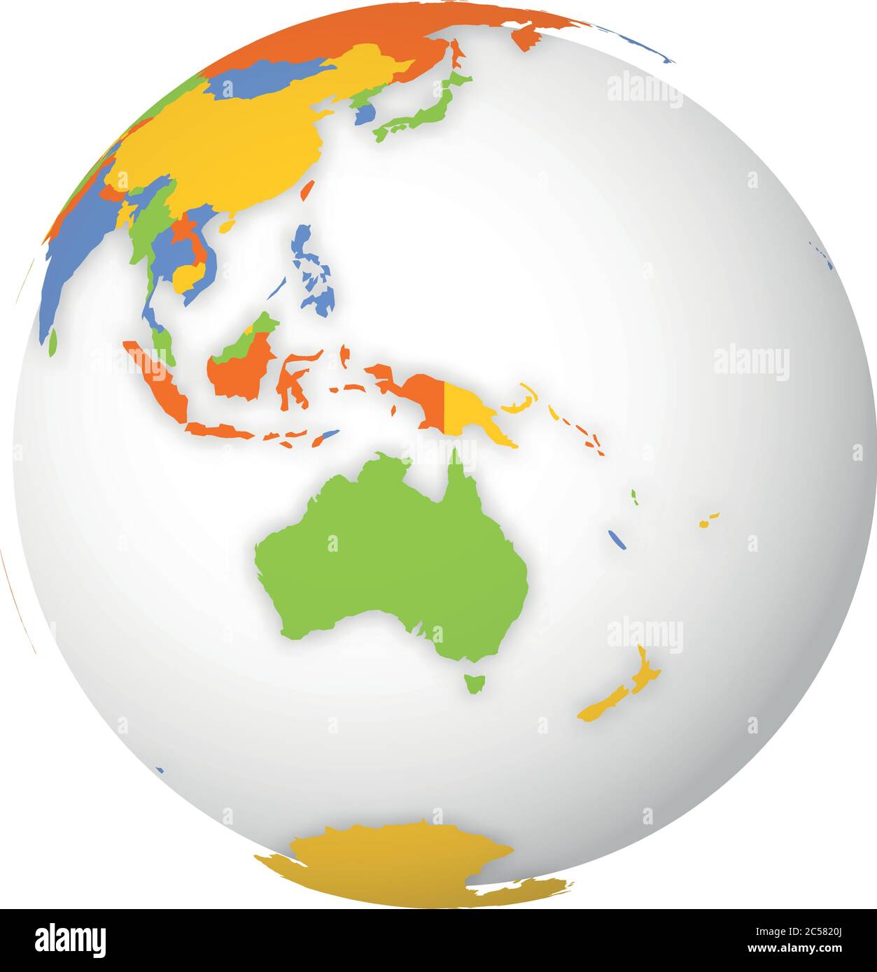 Blank Political Map Of Africa D Earth Globe With Colored Map Stock