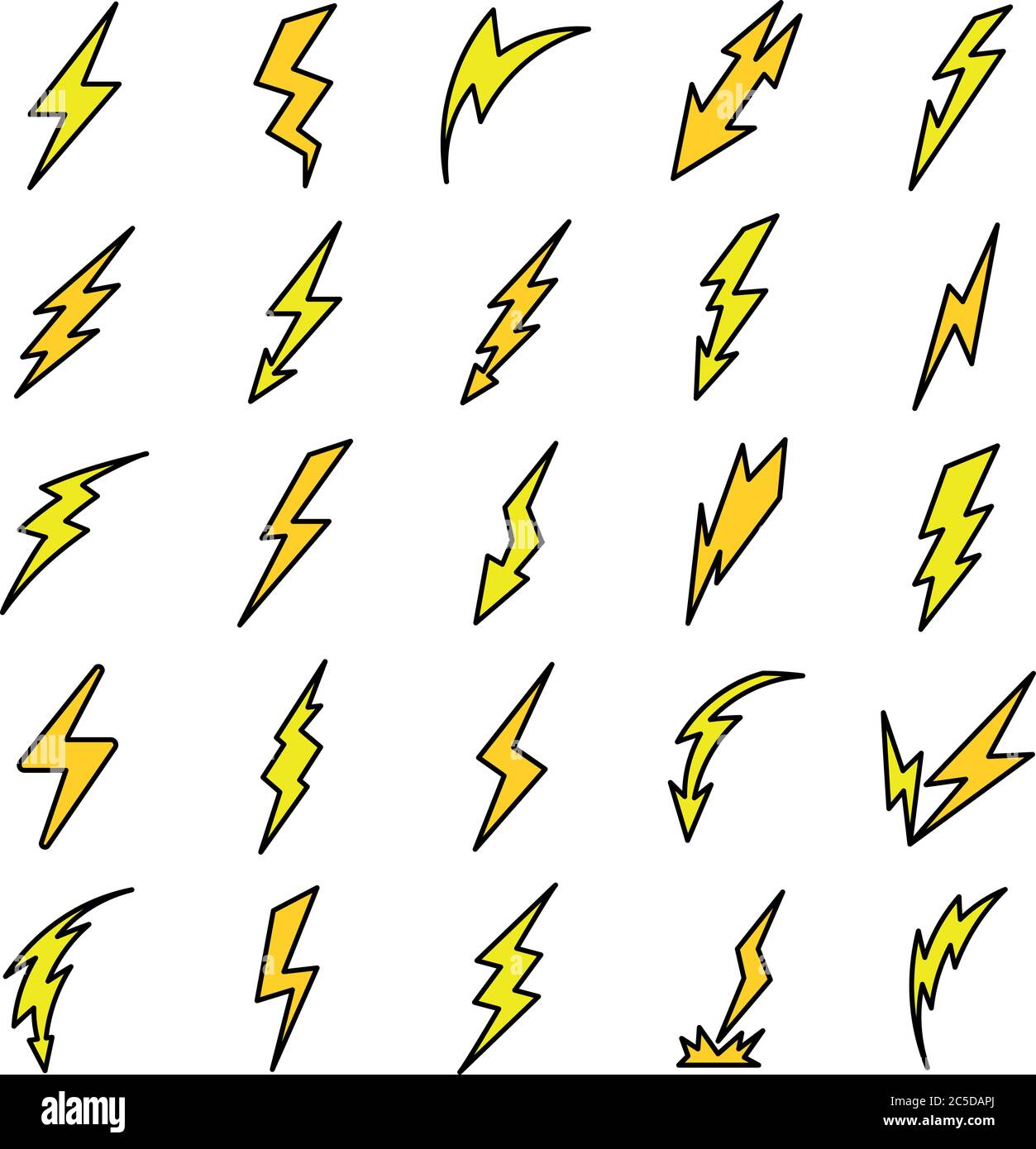 Lightning Bolt Icons Vector Flat Stock Vector Image Art Alamy