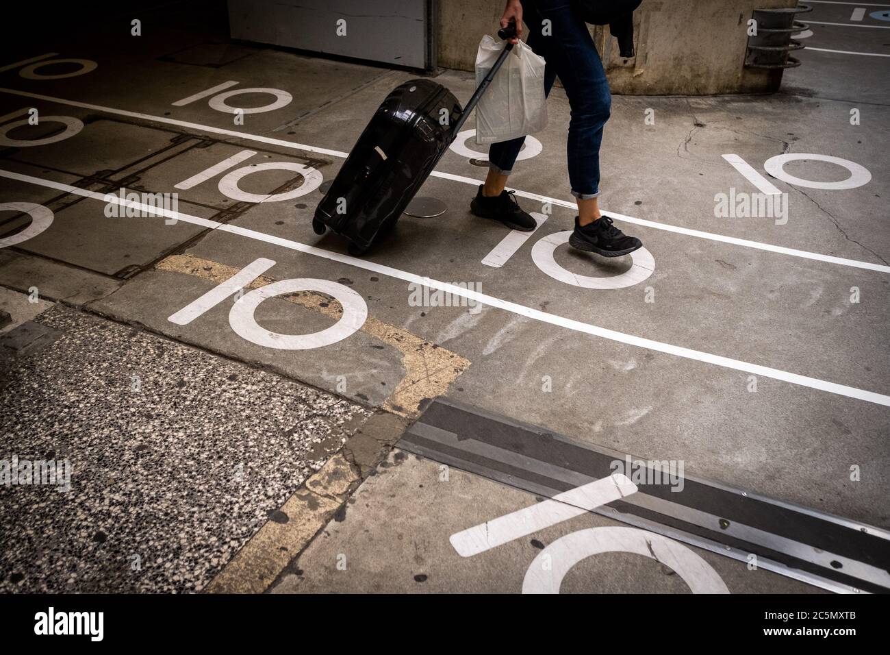 Signals To Maintain Social Distancing Train Station Paris Montparnasse