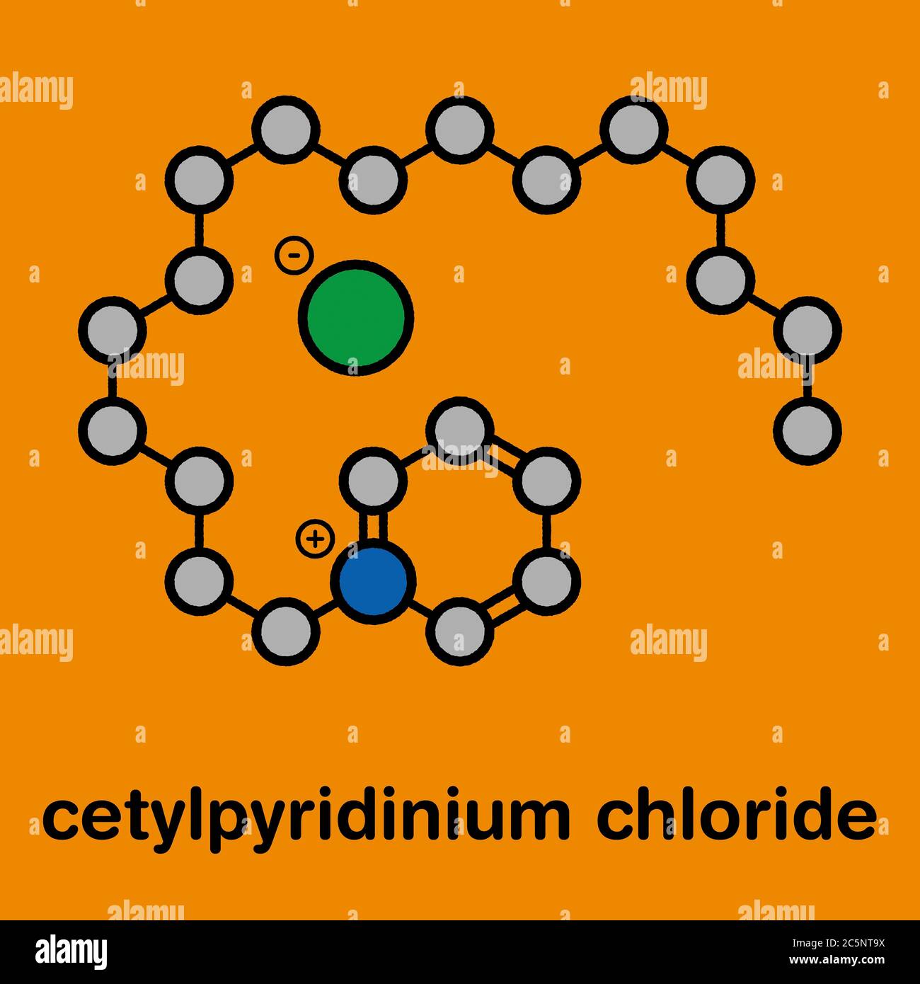 Cetylpyridinium Chloride Antiseptic Molecule Stylized Skeletal Formula